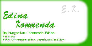 edina kommenda business card